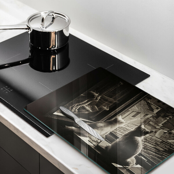 Tábua de corte Cidade dos gatos e janela