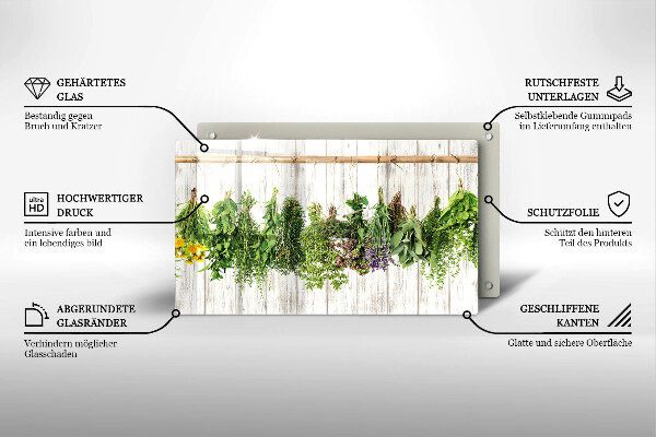Tábua para cozinha Ervas e plantas secas