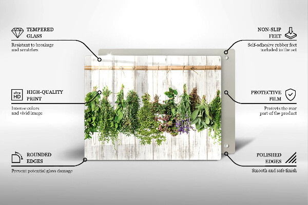 Tábua para cozinha Ervas e plantas secas