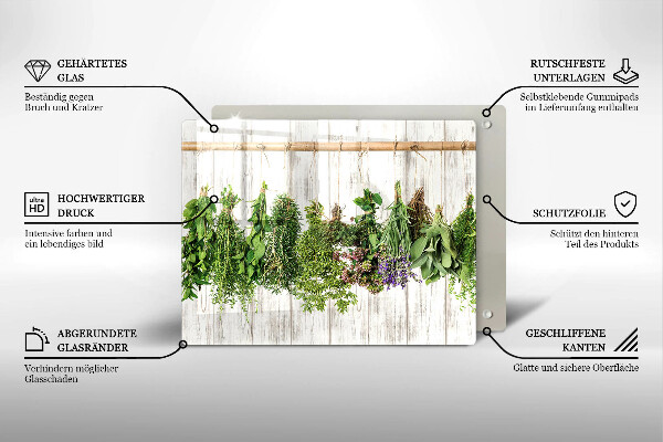 Tábua para cozinha Ervas e plantas secas