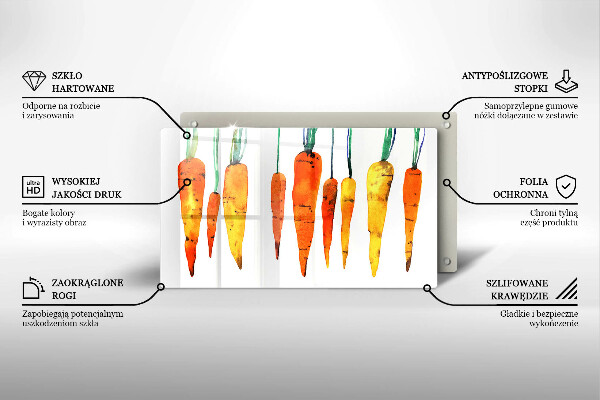 Tábua de vidro Ilustração de cenoura