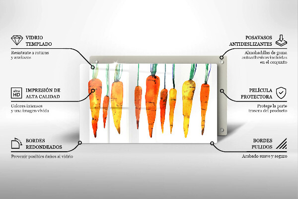 Tábua de vidro Ilustração de cenoura