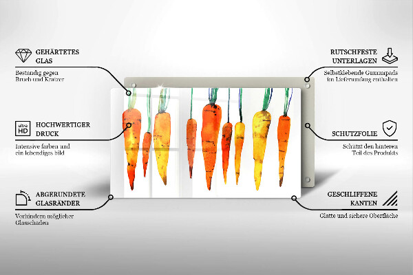 Tábua de vidro Ilustração de cenoura