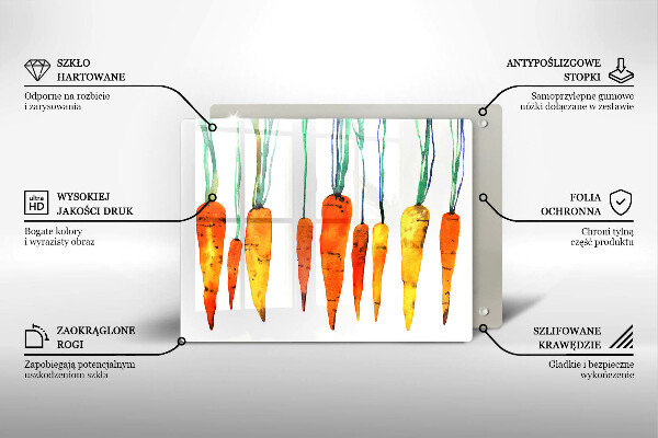 Tábua de vidro Ilustração de cenoura
