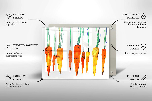 Tábua de vidro Ilustração de cenoura