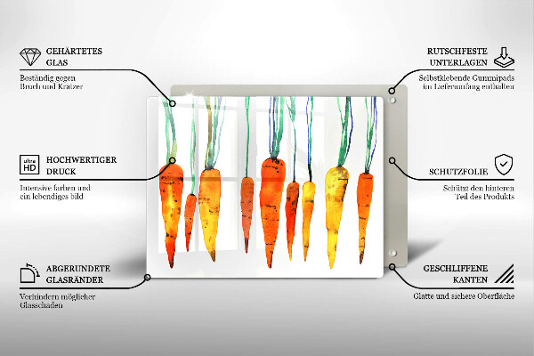 Tábua de vidro Ilustração de cenoura