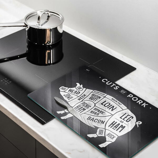 Tábua de vidro Carne de porco