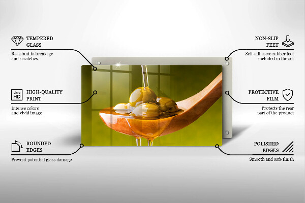 Tábua para cozinha Azeite e azeitonas