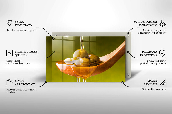 Tábua para cozinha Azeite e azeitonas