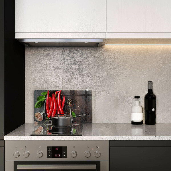 Tábua de corte de vidro Pimentas vermelhas