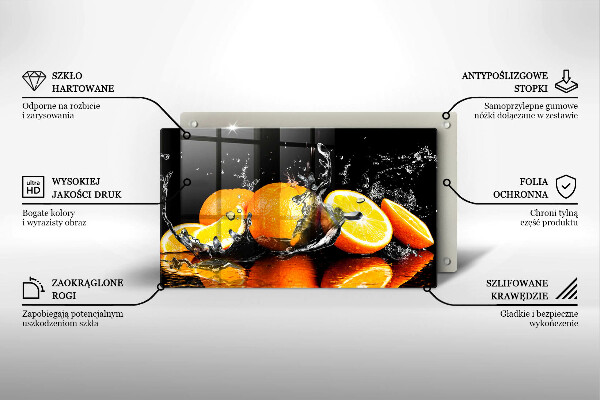 Tábua de cortar alimentos Fruta laranja suculenta