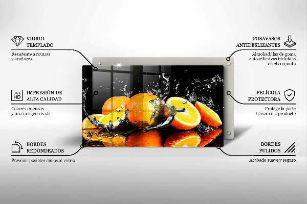 Tábua de cortar alimentos Fruta laranja suculenta