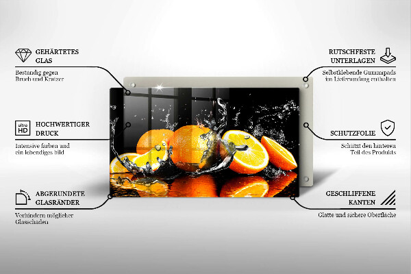 Tábua de cortar alimentos Fruta laranja suculenta