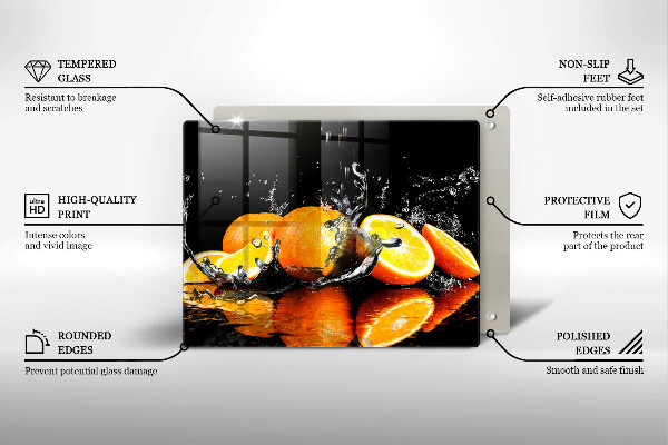 Tábua de cortar alimentos Fruta laranja suculenta