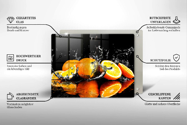 Tábua de cortar alimentos Fruta laranja suculenta