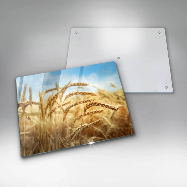 Tábua de cortar de vidro Espigas de grãos no campo