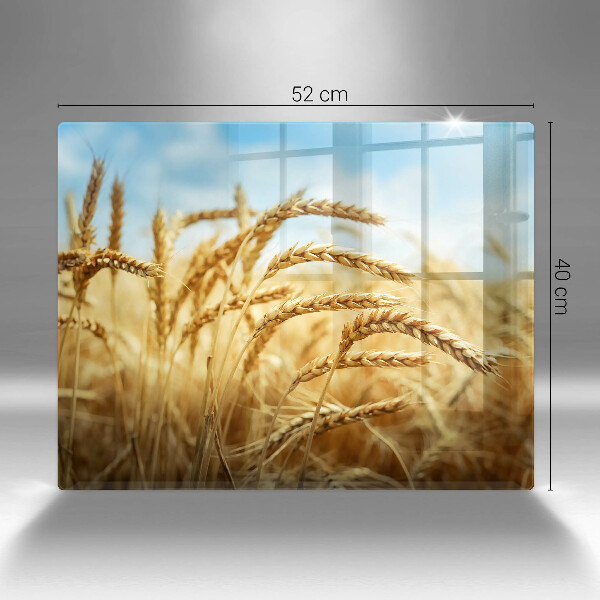 Tábua de cortar de vidro Espigas de grãos no campo