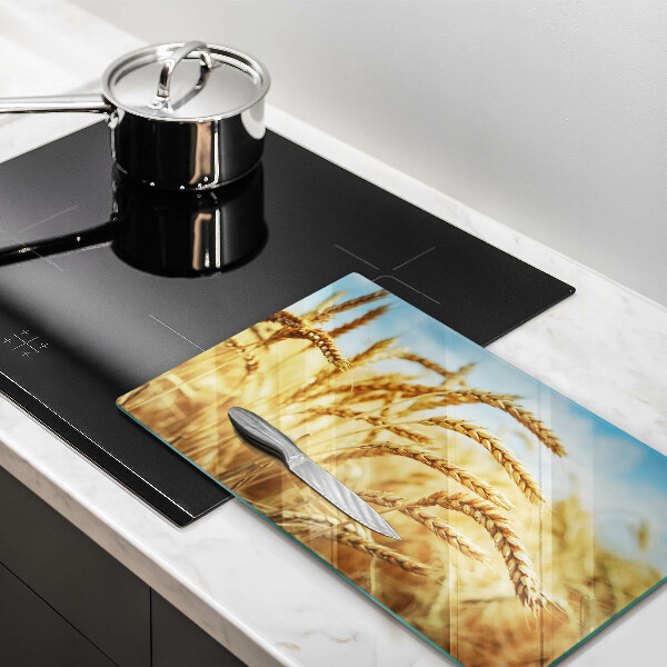 Tábua de cortar de vidro Espigas de grãos no campo