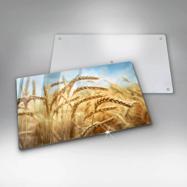 Tábua de cortar de vidro Espigas de grãos no campo