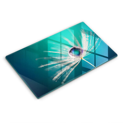 Tábua de cortar de vidro Orvalho em um dente-de-leão