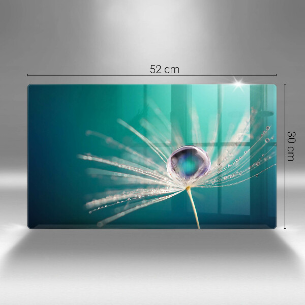 Tábua de cortar de vidro Orvalho em um dente-de-leão