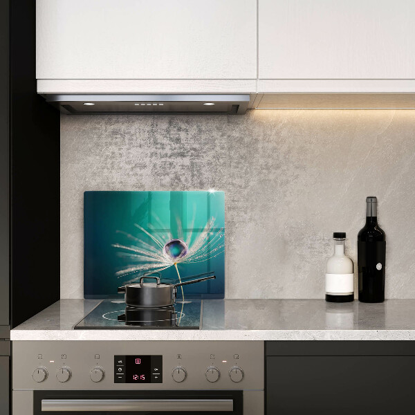 Tábua de cortar de vidro Orvalho em um dente-de-leão