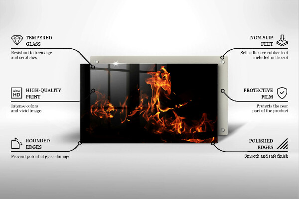 Tábua para cozinha Fogo chama viva