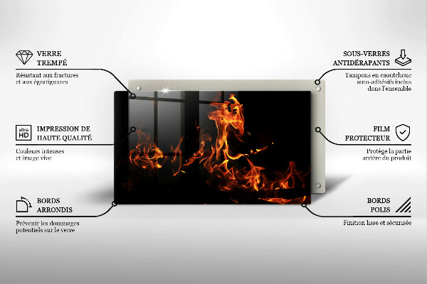 Tábua para cozinha Fogo chama viva