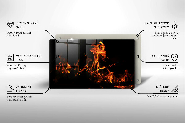 Tábua para cozinha Fogo chama viva