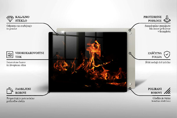 Tábua para cozinha Fogo chama viva