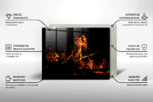 Tábua para cozinha Fogo chama viva