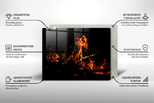 Tábua para cozinha Fogo chama viva