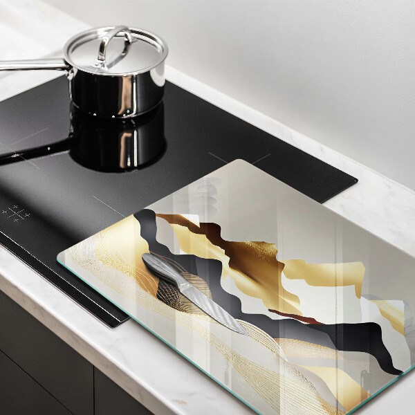 Tábua para cozinha Abstração montanhas douradas