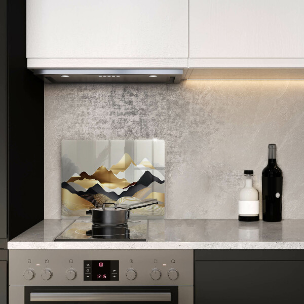 Tábua para cozinha Abstração montanhas douradas