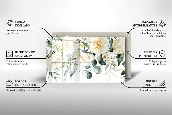 Tábua cozinha Flores em aquarela