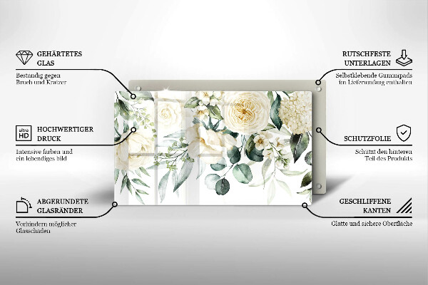 Tábua cozinha Flores em aquarela