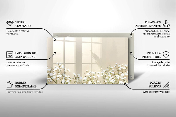 Tábua de cortar Flores boho de Gypsophila