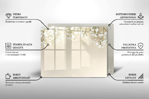 Tábua de cortar Flores boho de Gypsophila