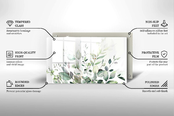 Tábua de cortar alimentos Plantas em aquarela