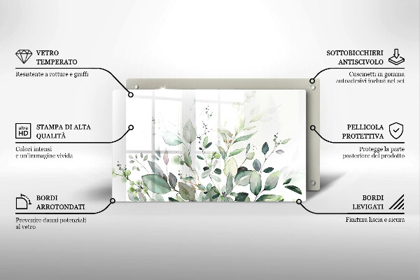 Tábua de cortar alimentos Plantas em aquarela