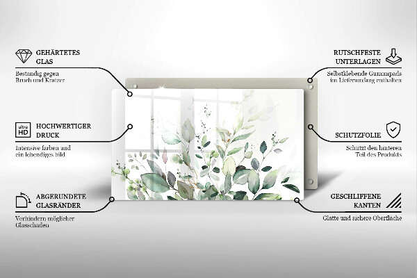 Tábua de cortar alimentos Plantas em aquarela