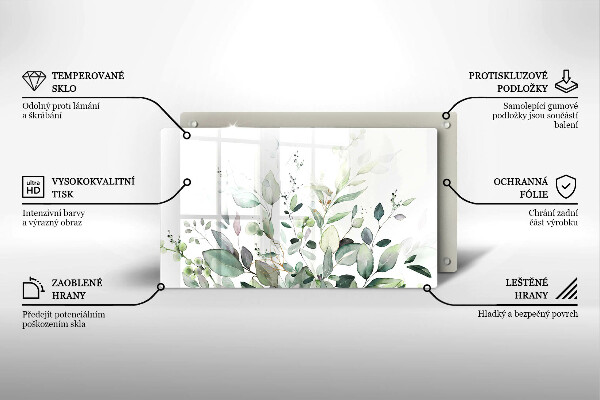 Tábua de cortar alimentos Plantas em aquarela