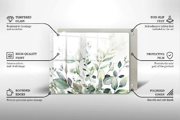 Tábua de cortar alimentos Plantas em aquarela