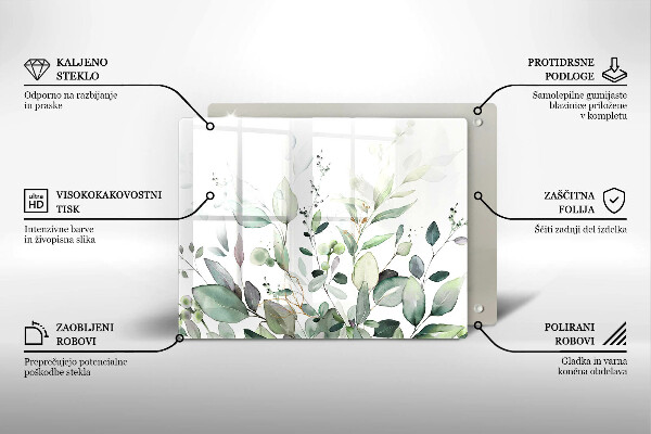 Tábua de cortar alimentos Plantas em aquarela