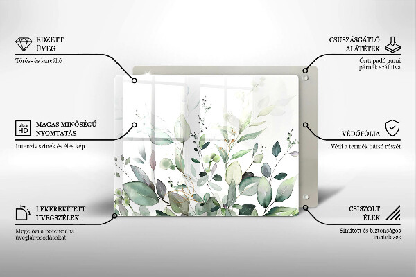 Tábua de cortar alimentos Plantas em aquarela
