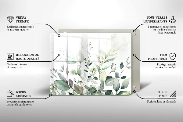 Tábua de cortar alimentos Plantas em aquarela