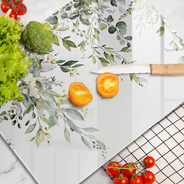 Tábua para cozinha Folhas e flores decorativas