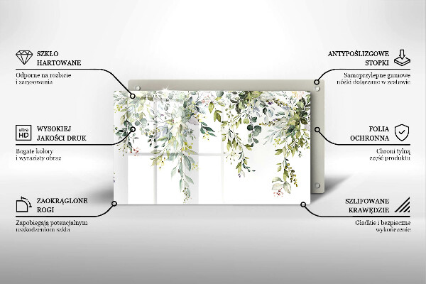 Tábua para cozinha Folhas e flores decorativas