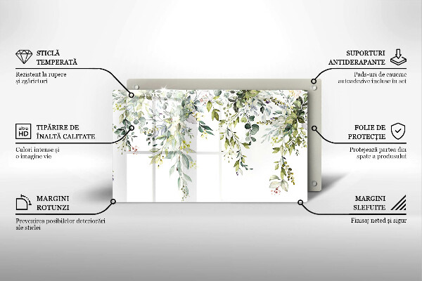 Tábua para cozinha Folhas e flores decorativas