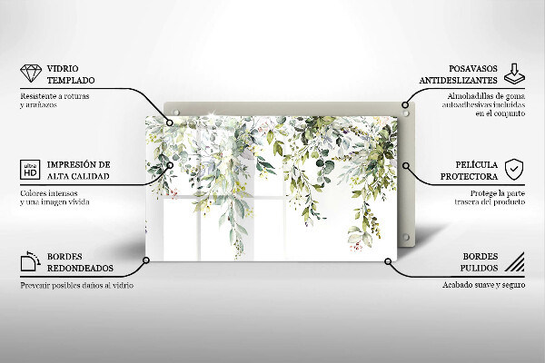 Tábua para cozinha Folhas e flores decorativas